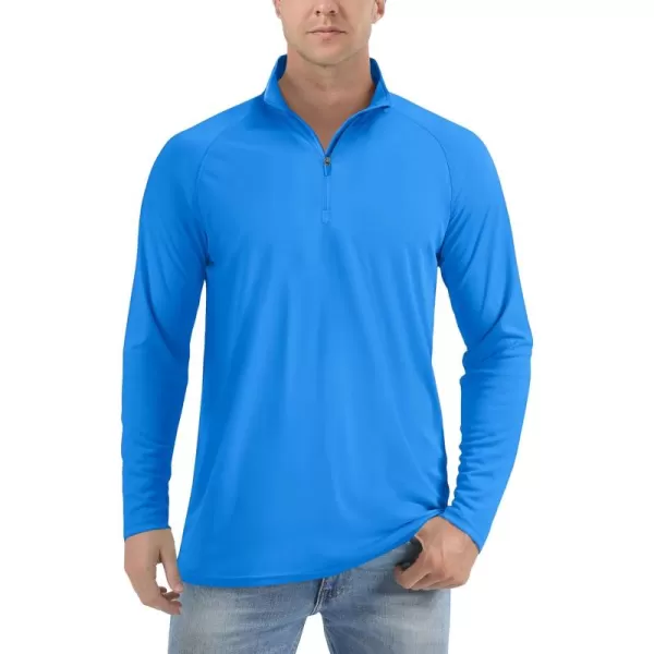 TACVASEN Men's UPF 50+ Shirts 1/4 Zip Up Sun Protection Long Sleeve Rash Guard Outdoor Hiking Fishing Running Shirts