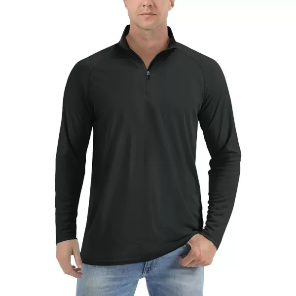 TACVASEN Men's UPF 50+ Shirts 1/4 Zip Up Sun Protection Long Sleeve Rash Guard Outdoor Hiking Fishing Running Shirts