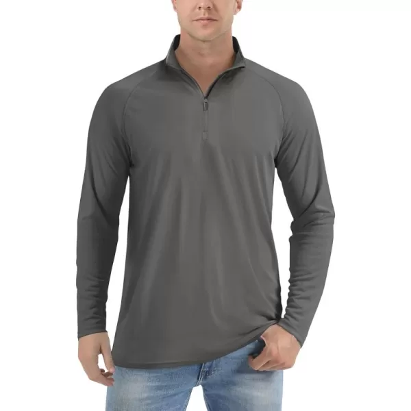 TACVASEN Men's UPF 50+ Shirts 1/4 Zip Up Sun Protection Long Sleeve Rash Guard Outdoor Hiking Fishing Running Shirts