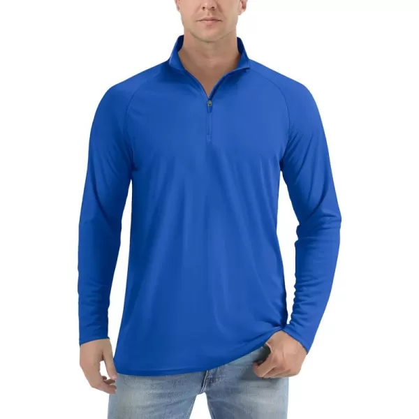 TACVASEN Men's UPF 50+ Shirts 1/4 Zip Up Sun Protection Long Sleeve Rash Guard Outdoor Hiking Fishing Running Shirts