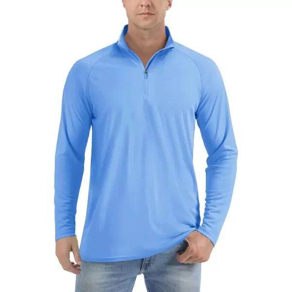 TACVASEN Men's UPF 50+ Shirts 1/4 Zip Up Sun Protection Long Sleeve Rash Guard Outdoor Hiking Fishing Running Shirts