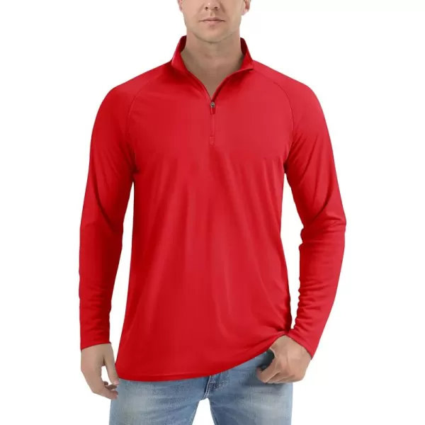 TACVASEN Men's UPF 50+ Shirts 1/4 Zip Up Sun Protection Long Sleeve Rash Guard Outdoor Hiking Fishing Running Shirts
