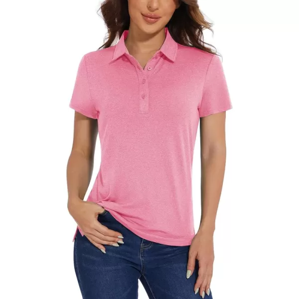 TACVASEN Women's Polo Shirts Short Sleeve Golf Quick Dry UPF 50+ Sun Protection Lightweight Collared Shirt with 4-Buttons
