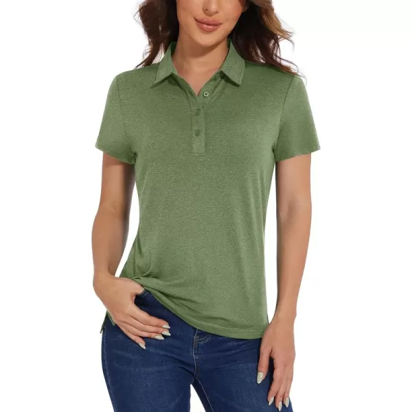 TACVASEN Women's Polo Shirts Short Sleeve Golf Quick Dry UPF 50+ Sun Protection Lightweight Collared Shirt with 4-Buttons