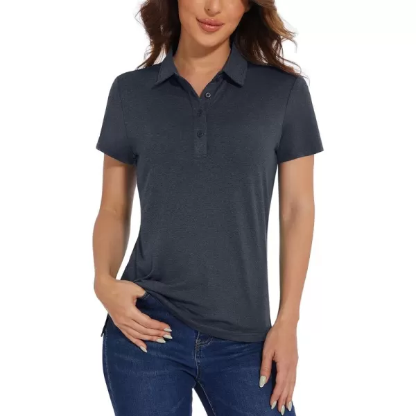 TACVASEN Women's Polo Shirts Short Sleeve Golf Quick Dry UPF 50+ Sun Protection Lightweight Collared Shirt with 4-Buttons