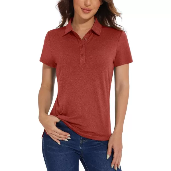 TACVASEN Women's Polo Shirts Short Sleeve Golf Quick Dry UPF 50+ Sun Protection Lightweight Collared Shirt with 4-Buttons