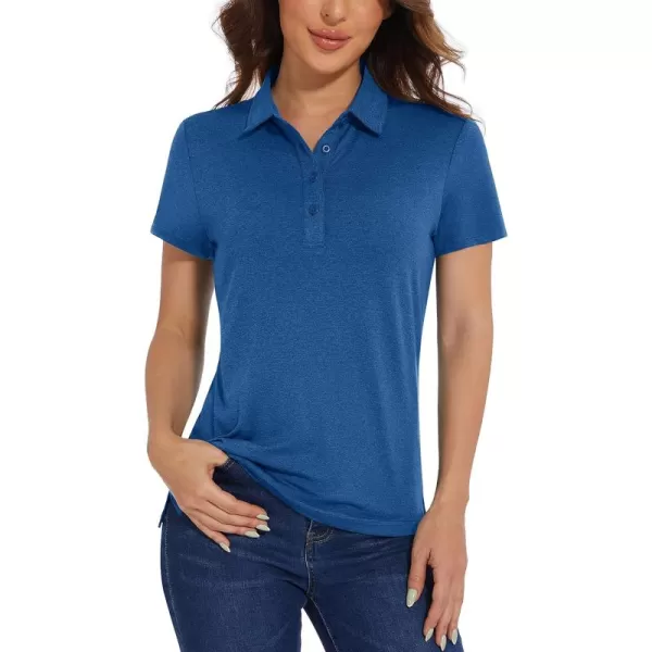 TACVASEN Women's Polo Shirts Short Sleeve Golf Quick Dry UPF 50+ Sun Protection Lightweight Collared Shirt with 4-Buttons