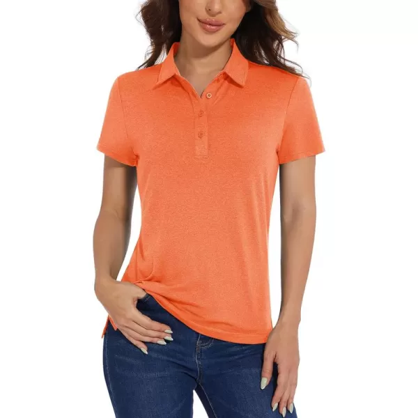 TACVASEN Women's Polo Shirts Short Sleeve Golf Quick Dry UPF 50+ Sun Protection Lightweight Collared Shirt with 4-Buttons