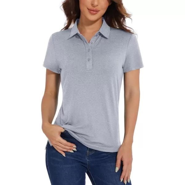 TACVASEN Women's Polo Shirts Short Sleeve Golf Quick Dry UPF 50+ Sun Protection Lightweight Collared Shirt with 4-Buttons