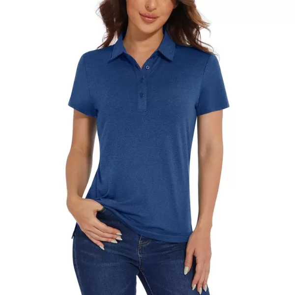 TACVASEN Women's Polo Shirts Short Sleeve Golf Quick Dry UPF 50+ Sun Protection Lightweight Collared Shirt with 4-Buttons