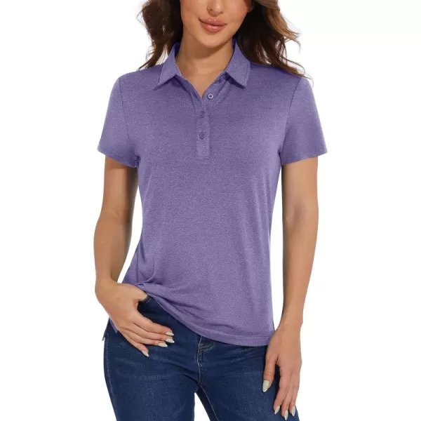 TACVASEN Women's Polo Shirts Short Sleeve Golf Quick Dry UPF 50+ Sun Protection Lightweight Collared Shirt with 4-Buttons