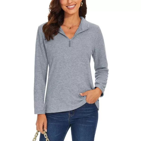 TACVASEN Women's Quarter Zip Pullover Sweatshirt Fleece Casual Long Sleeve Spring Fall Running Workout Tops