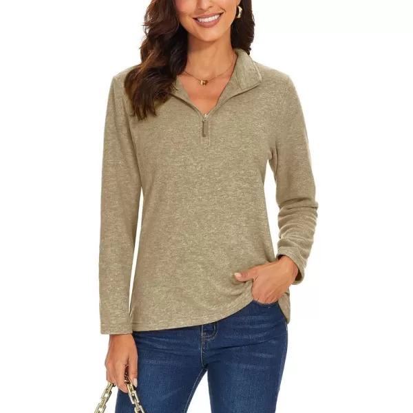TACVASEN Women's Quarter Zip Pullover Sweatshirt Fleece Casual Long Sleeve Spring Fall Running Workout Tops