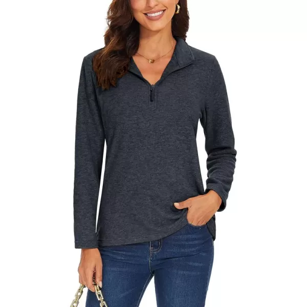 TACVASEN Women's Quarter Zip Pullover Sweatshirt Fleece Casual Long Sleeve Spring Fall Running Workout Tops