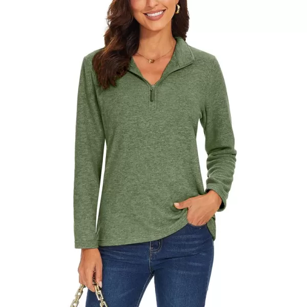 TACVASEN Women's Quarter Zip Pullover Sweatshirt Fleece Casual Long Sleeve Spring Fall Running Workout Tops