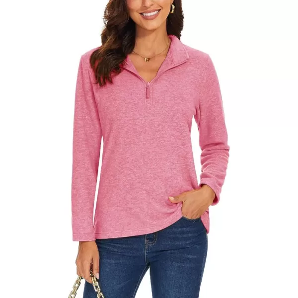 TACVASEN Women's Quarter Zip Pullover Sweatshirt Fleece Casual Long Sleeve Spring Fall Running Workout Tops