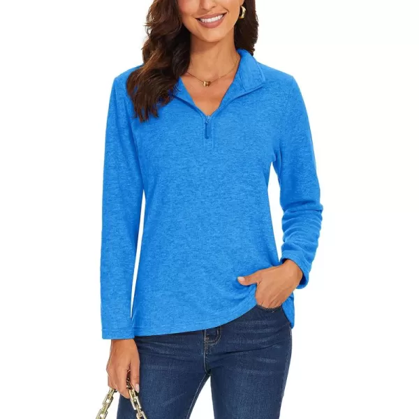 TACVASEN Women's Quarter Zip Pullover Sweatshirt Fleece Casual Long Sleeve Spring Fall Running Workout Tops