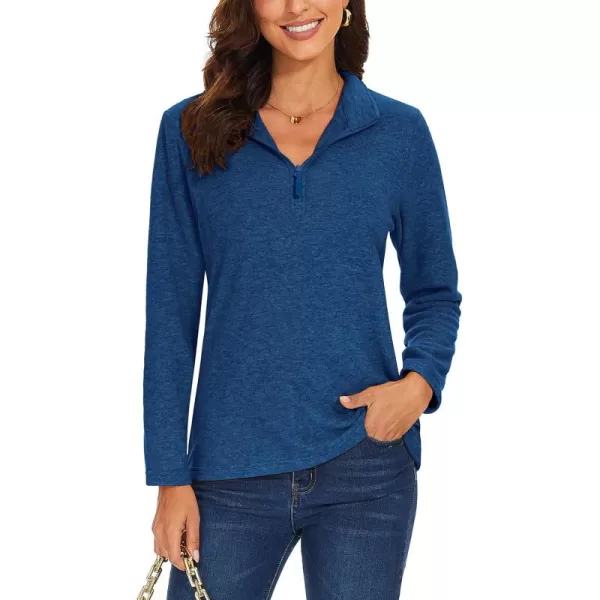TACVASEN Women's Quarter Zip Pullover Sweatshirt Fleece Casual Long Sleeve Spring Fall Running Workout Tops