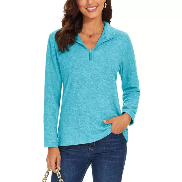 TACVASEN Women's Quarter Zip Pullover Sweatshirt Fleece Casual Long Sleeve Spring Fall Running Workout Tops