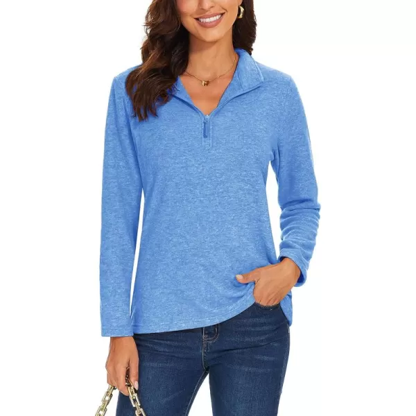 TACVASEN Women's Quarter Zip Pullover Sweatshirt Fleece Casual Long Sleeve Spring Fall Running Workout Tops