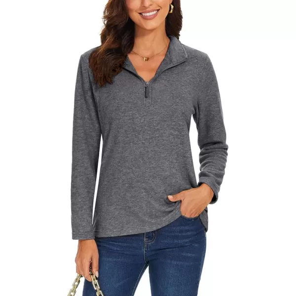 TACVASEN Women's Quarter Zip Pullover Sweatshirt Fleece Casual Long Sleeve Spring Fall Running Workout Tops