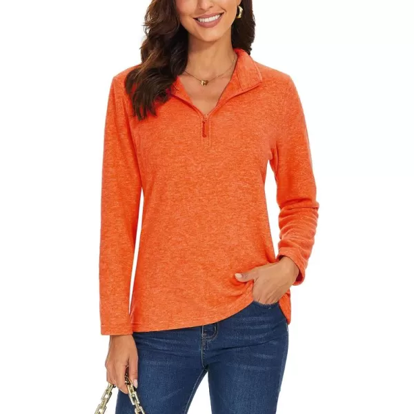 TACVASEN Women's Quarter Zip Pullover Sweatshirt Fleece Casual Long Sleeve Spring Fall Running Workout Tops