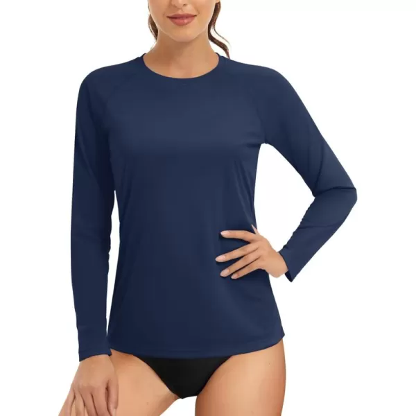 TACVASEN Women's Rash Guard Swim Shirt Sun Protection UPF 50+ Long Sleeve Sport Workout Tops