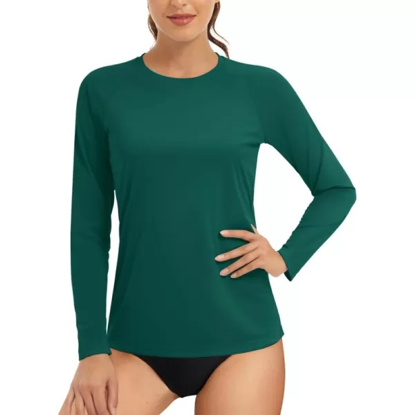 TACVASEN Women's Rash Guard Swim Shirt Sun Protection UPF 50+ Long Sleeve Sport Workout Tops