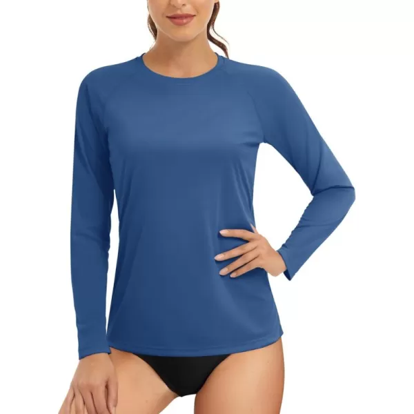 TACVASEN Women's Rash Guard Swim Shirt Sun Protection UPF 50+ Long Sleeve Sport Workout Tops
