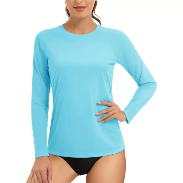 TACVASEN Women's Rash Guard Swim Shirt Sun Protection UPF 50+ Long Sleeve Sport Workout Tops