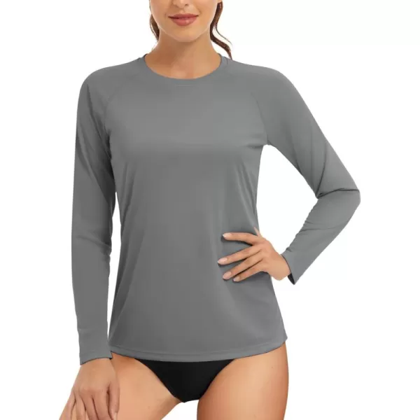 TACVASEN Women's Rash Guard Swim Shirt Sun Protection UPF 50+ Long Sleeve Sport Workout Tops