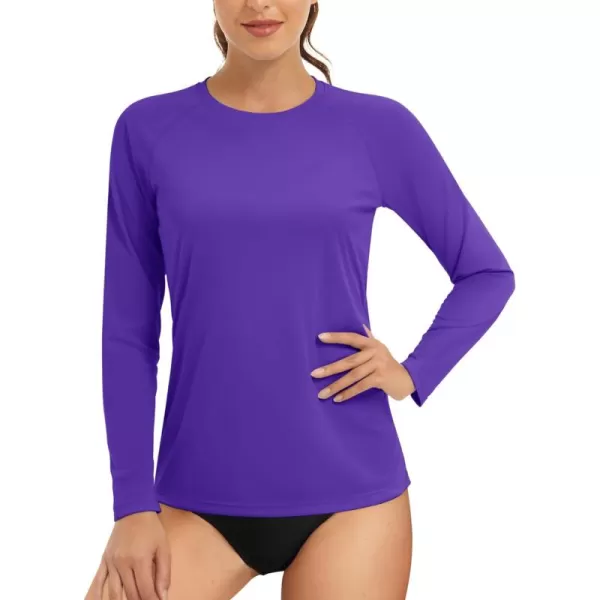 TACVASEN Women's Rash Guard Swim Shirt Sun Protection UPF 50+ Long Sleeve Sport Workout Tops