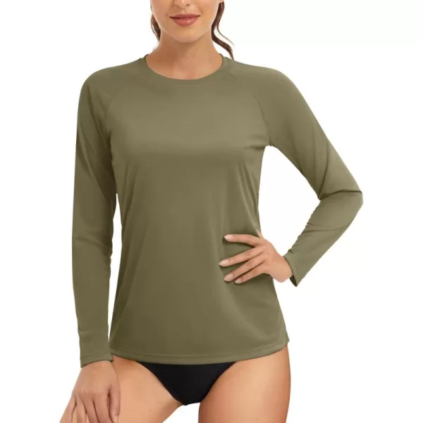 TACVASEN Women's Rash Guard Swim Shirt Sun Protection UPF 50+ Long Sleeve Sport Workout Tops