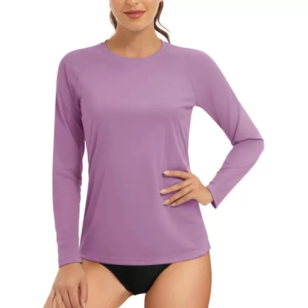 TACVASEN Women's Rash Guard Swim Shirt Sun Protection UPF 50+ Long Sleeve Sport Workout Tops
