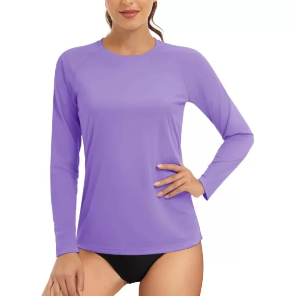 TACVASEN Women's Rash Guard Swim Shirt Sun Protection UPF 50+ Long Sleeve Sport Workout Tops