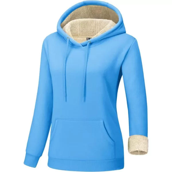 TACVASEN Women's Sherpa Lined Pullover Hoodies Cotton Fleece Sweatshirt Active Hooded With Pockets Casual Classic Tops