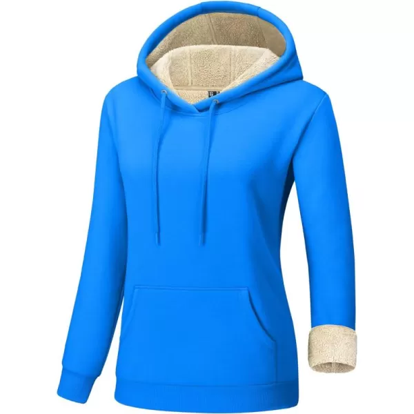 TACVASEN Women's Sherpa Lined Pullover Hoodies Cotton Fleece Sweatshirt Active Hooded With Pockets Casual Classic Tops