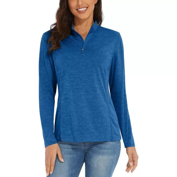 TACVASEN Women's UPF 50+ Hiking Shirts Sun Protection 1/4 Zip Quick Dry Lightweight Long Sleeve Outdoor Performance