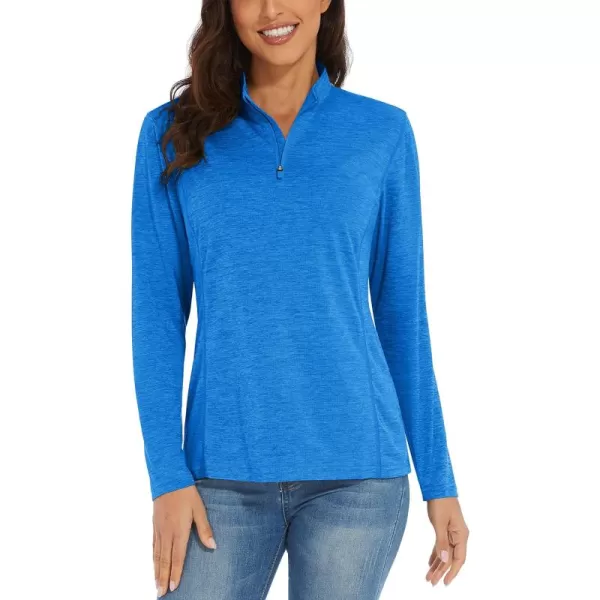 TACVASEN Women's UPF 50+ Hiking Shirts Sun Protection 1/4 Zip Quick Dry Lightweight Long Sleeve Outdoor Performance