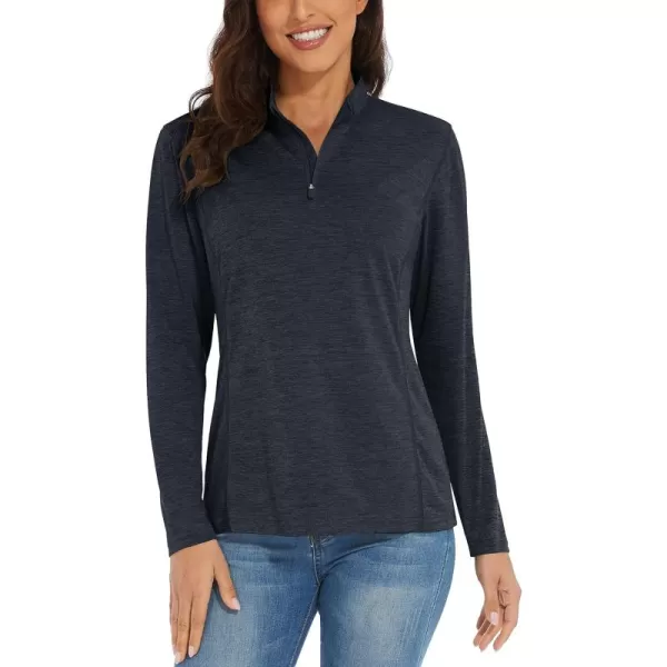 TACVASEN Women's UPF 50+ Hiking Shirts Sun Protection 1/4 Zip Quick Dry Lightweight Long Sleeve Outdoor Performance