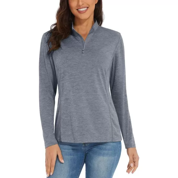 TACVASEN Women's UPF 50+ Hiking Shirts Sun Protection 1/4 Zip Quick Dry Lightweight Long Sleeve Outdoor Performance