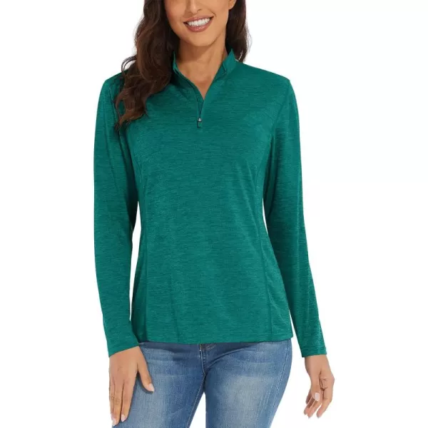 TACVASEN Women's UPF 50+ Hiking Shirts Sun Protection 1/4 Zip Quick Dry Lightweight Long Sleeve Outdoor Performance