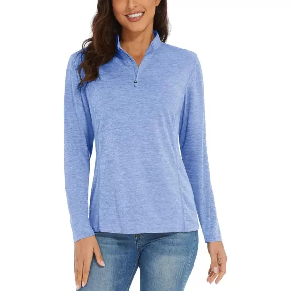 TACVASEN Women's UPF 50+ Hiking Shirts Sun Protection 1/4 Zip Quick Dry Lightweight Long Sleeve Outdoor Performance