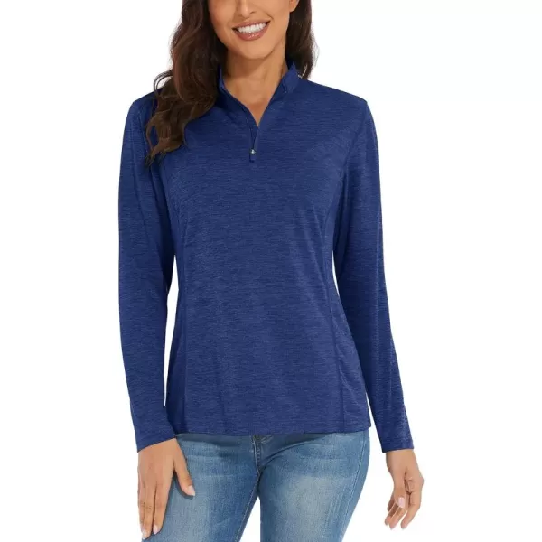 TACVASEN Women's UPF 50+ Hiking Shirts Sun Protection 1/4 Zip Quick Dry Lightweight Long Sleeve Outdoor Performance