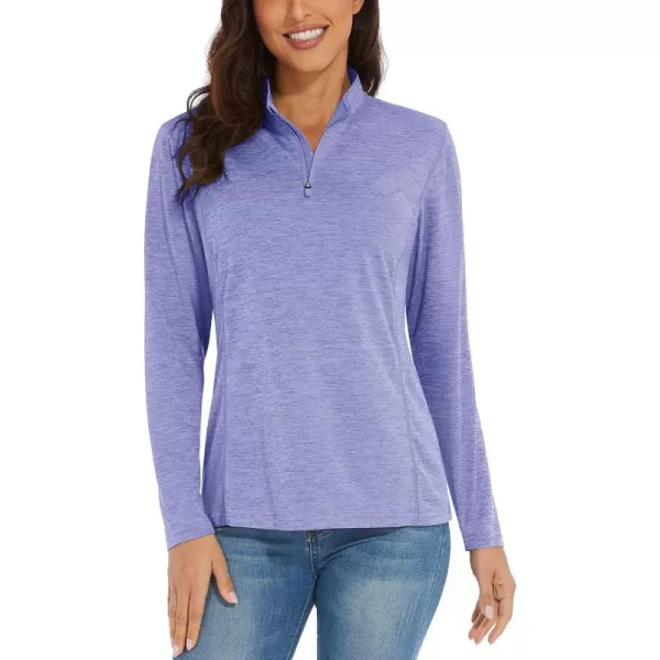 TACVASEN Women's UPF 50+ Hiking Shirts Sun Protection 1/4 Zip Quick Dry Lightweight Long Sleeve Outdoor Performance