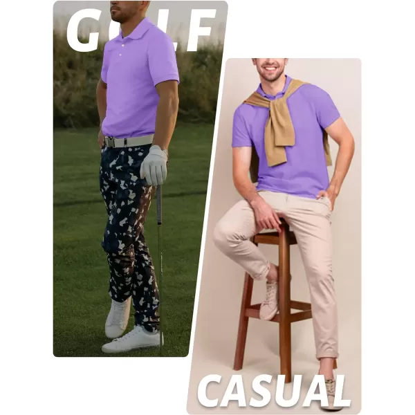 TACVASEN Mens Golf Polo Shirts Dry Fit Short Sleeve Collared Classic Polos Tennis Solid T Shirts Casual Active Work