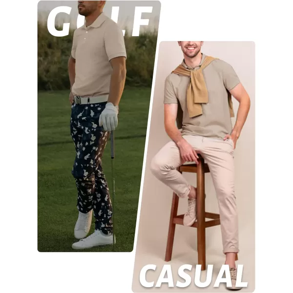 TACVASEN Mens Golf Polo Shirts Dry Fit Short Sleeve Collared Classic Polos Tennis Solid T Shirts Casual Active Work