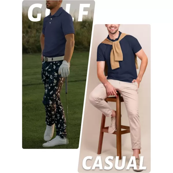 TACVASEN Mens Golf Polo Shirts Dry Fit Short Sleeve Collared Classic Polos Tennis Solid T Shirts Casual Active Work