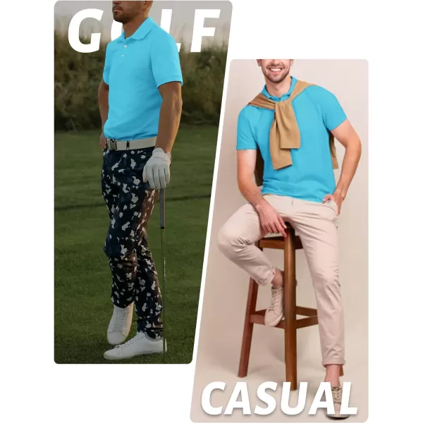 TACVASEN Mens Golf Polo Shirts Dry Fit Short Sleeve Collared Classic Polos Tennis Solid T Shirts Casual Active Work