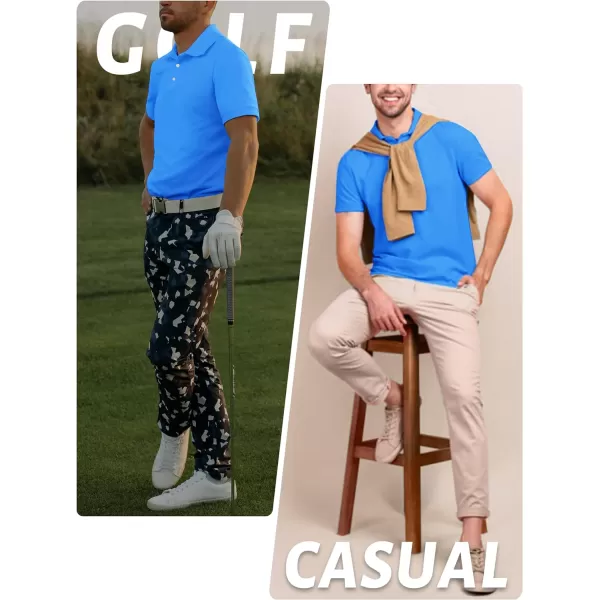 TACVASEN Mens Golf Polo Shirts Dry Fit Short Sleeve Collared Classic Polos Tennis Solid T Shirts Casual Active Work